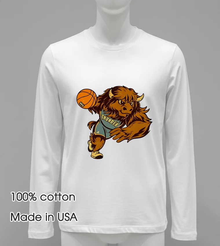 Nba Finals 2025 Champions Oklahoma City Thunder Bison Shirt White T Shirt