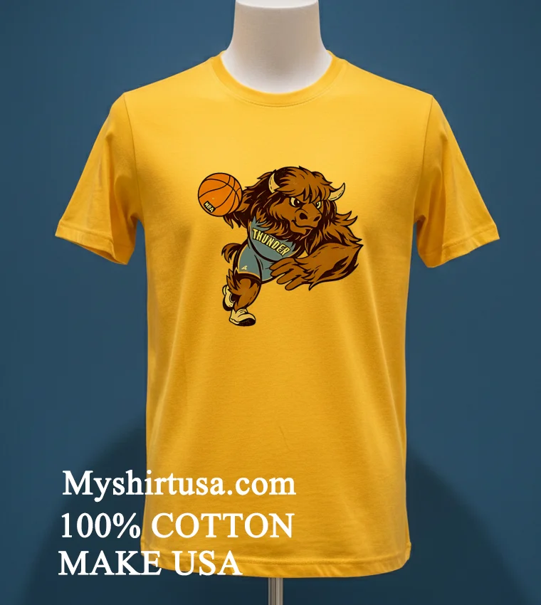 Nba Finals 2025 Champions Oklahoma City Thunder Bison Shirt - yellow-t-shirt Nba Finals 2025 Champions Oklahoma City Thunder Bison Shirt Yellow T Shirt