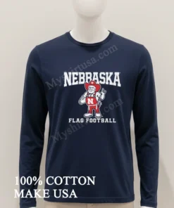 Nebraska Herbie Husker Mascot Flag Football Graphic funny america t-shirts