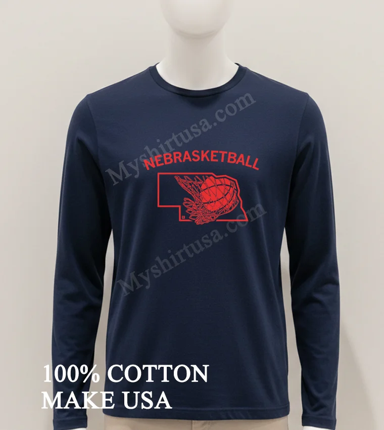 Nebrasketball Nebraska State Map And Basketball Net Sports Shirt Hoodie Shirt 1