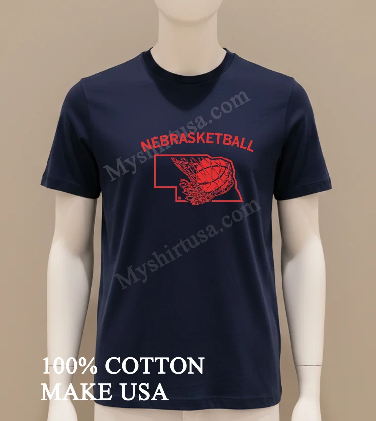 Nebrasketball Nebraska State Map And Basketball Net Sports funny america t-shirts - navy-shirt Nebrasketball Nebraska State Map And Basketball Net Sports Shirt Navy Shirt