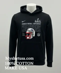 New England Patriots 2025 Afc Champions Helmet Shirt