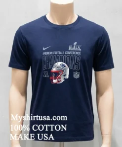 New England Patriots 2025 Afc Champions Helmet Shirt