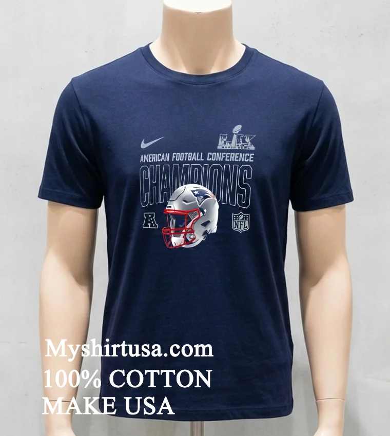 New England Patriots 2025 Afc Champions Helmet Shirt - navy-shirt New England Patriots 2025 Afc Champions Helmet Shirt Navy Shirt