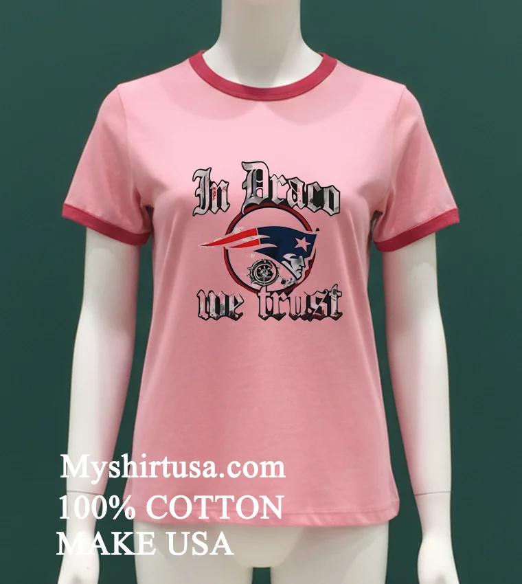 New England Patriots In Draco We Trust Logo Shirt - pink-t-shirt New England Patriots In Draco We Trust Logo Shirt Pink T Shirt