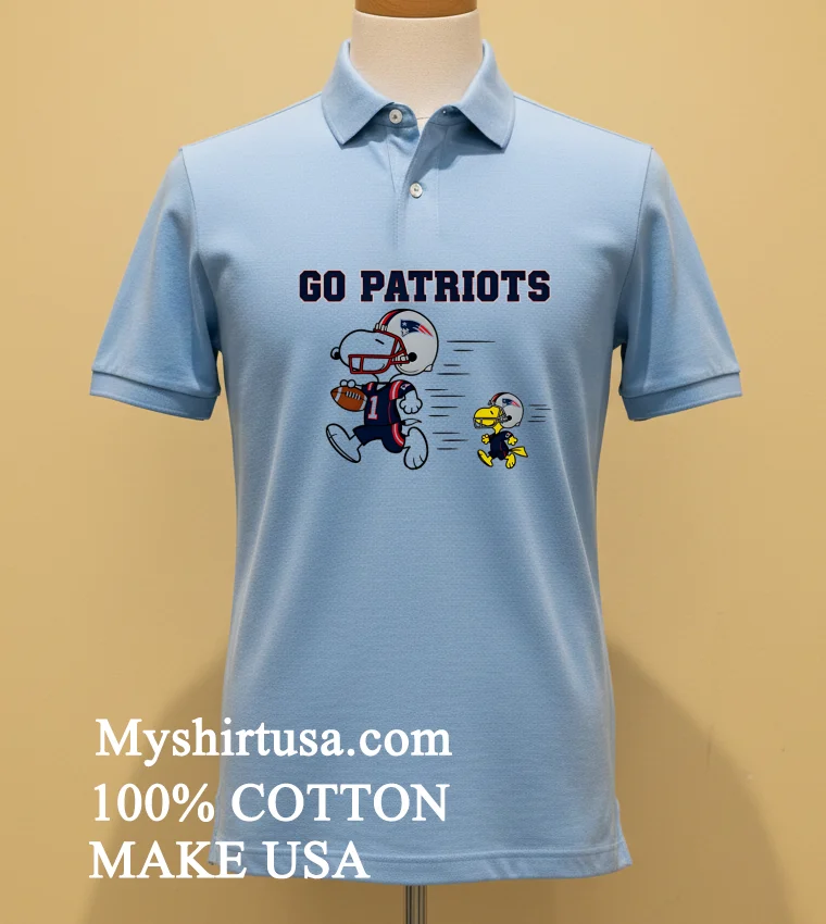 New England Patriots Snoopy Go Patriots Cartoon Shirt - blue-shirt New England Patriots Snoopy Go Patriots Cartoon Shirt Blue Shirt