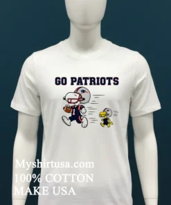 New England Patriots Snoopy Go Patriots Cartoon Shirt