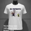 New England Patriots Snoopy Go Patriots Cartoon Shirt White T Shirt 2