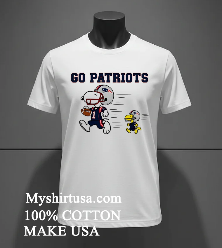 New England Patriots Snoopy Go Patriots Cartoon Shirt - white-t-shirt New England Patriots Snoopy Go Patriots Cartoon Shirt White T Shirt 2