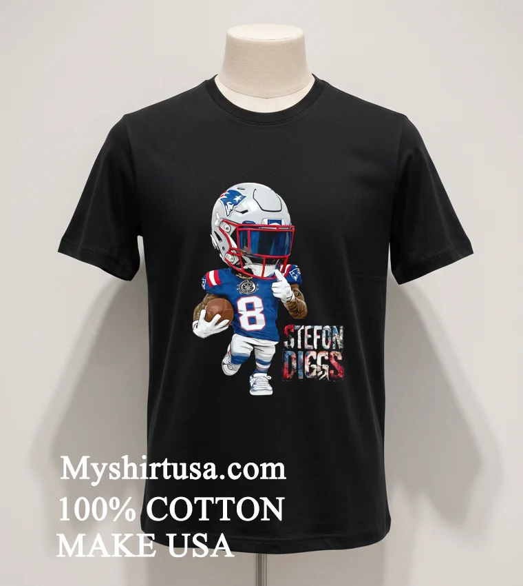 New England Patriots Stefon Diggs Cartoon Shirt - balck-shirt New England Patriots Stefon Diggs Cartoon Shirt Balck Shirt 1