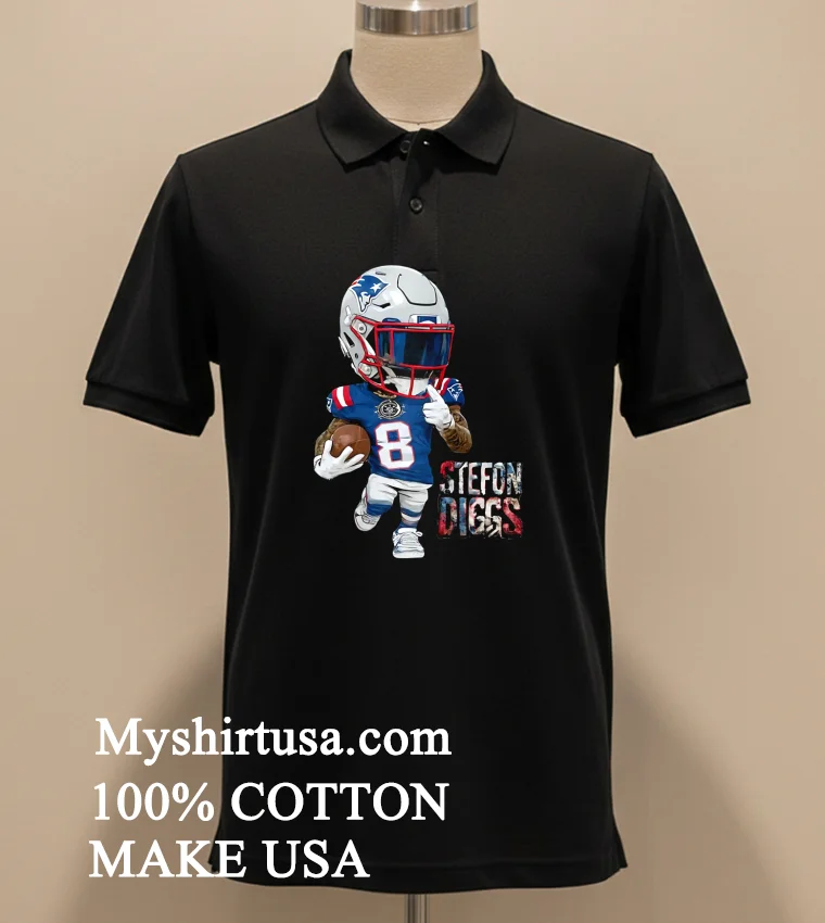 New England Patriots Stefon Diggs Cartoon Shirt Balck Shirt 2
