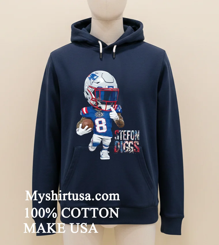 New England Patriots Stefon Diggs Cartoon Shirt - navy-shirt New England Patriots Stefon Diggs Cartoon Shirt Navy Shirt 1