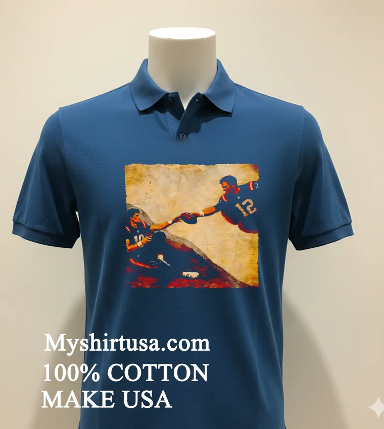 New England Patriots Tom Brady Give The Ball Drake Maye Shirt Navy Shirt 1