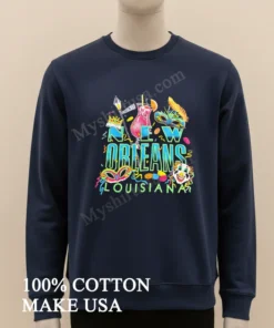 New Orleans Louisiana Bourbon St Masks And Drink funny america t-shirts