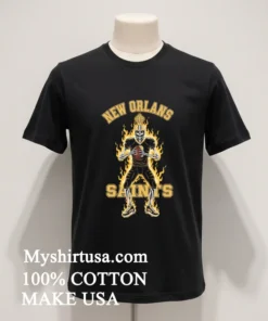New Orleans Saints Men’s Football Skeleton Player Burning Shirt