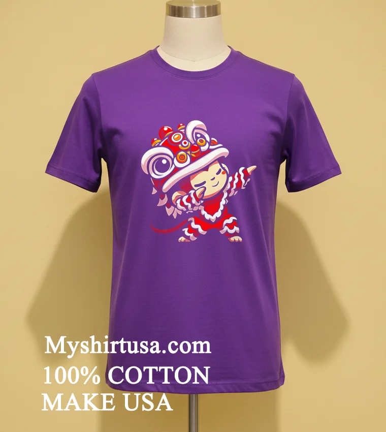 New Year 2025 Dabbing Monkey Lion Dance Shirt - purple-shirt New Year 2025 Dabbing Monkey Lion Dance Shirt Purple Shirt