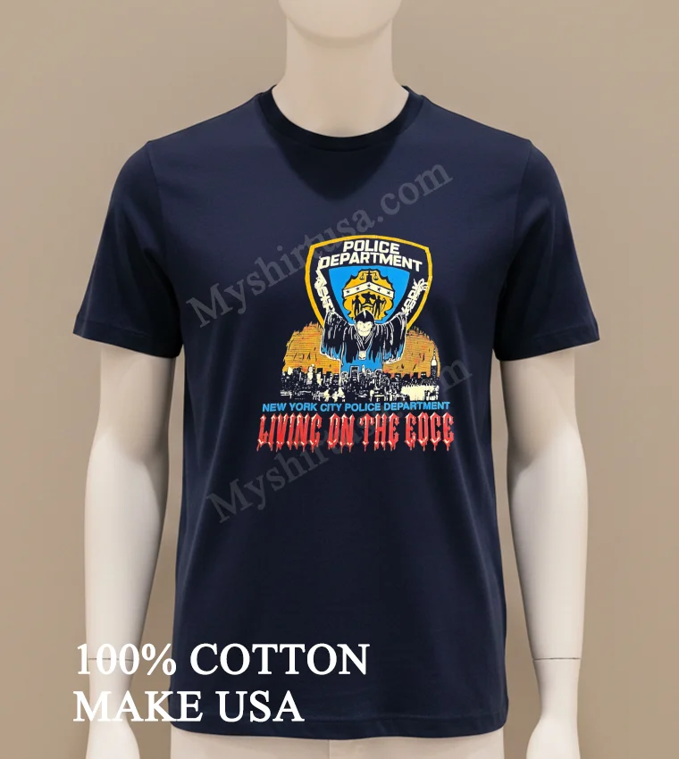 New York City Police Department Living On The Edge funny america t-shirts - navy-shirt New York City Police Department Living On The Edge Shirt Navy Shirt