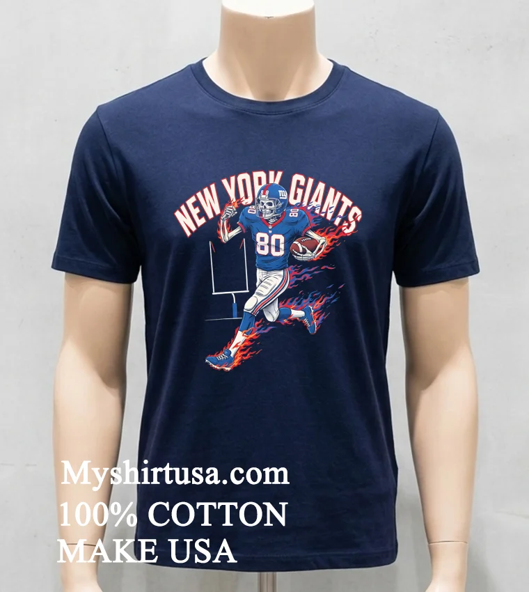 New York Giants Men’s Football Skeleton Player Burning Shirt - navy-shirt New York Giants Mens Football Skeleton Player Burning Shirt Navy Shirt