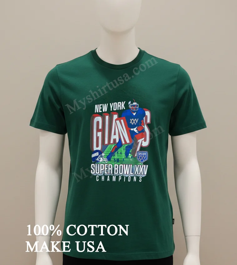 New York Giants Super Bowl Xxv Champions Football Player funny america t-shirts - green-shirt New York Giants Super Bowl Xxv Champions Football Player Shirt Green Shirt