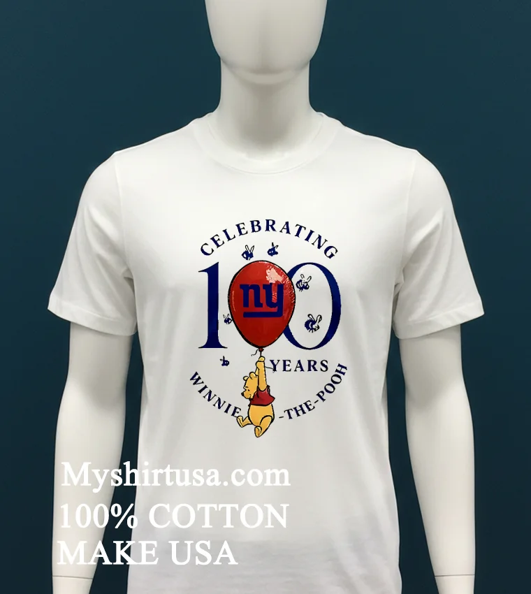 New York Giants X Winnie The Pooh 100Th Anniversary Shirt - white-t-shirt New York Giants X Winnie The Pooh 100th Anniversary Shirt White T Shirt 1