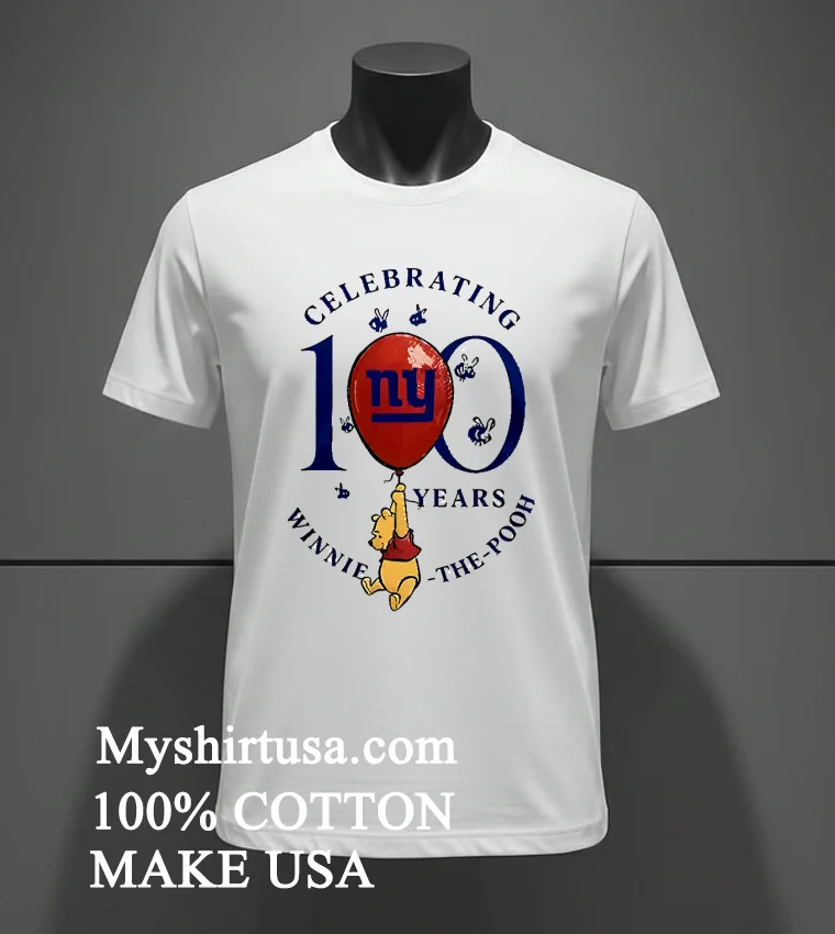 New York Giants X Winnie The Pooh 100th Anniversary Shirt White T Shirt 2