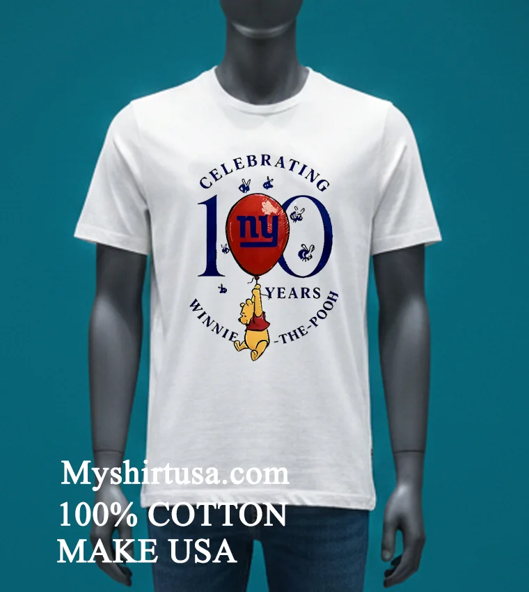 New York Giants X Winnie The Pooh 100Th Anniversary Shirt - white-t-shirt New York Giants X Winnie The Pooh 100th Anniversary Shirt White T Shirt 3