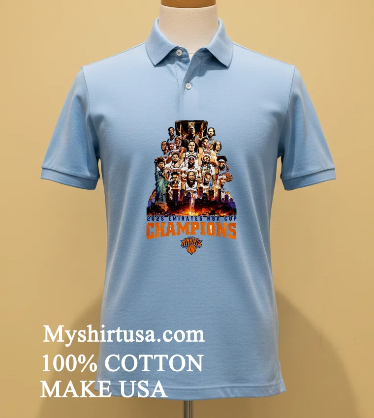 New York Knicks 2025 Nba Emirates Cup Champions Names White Shirt Blue Shirt