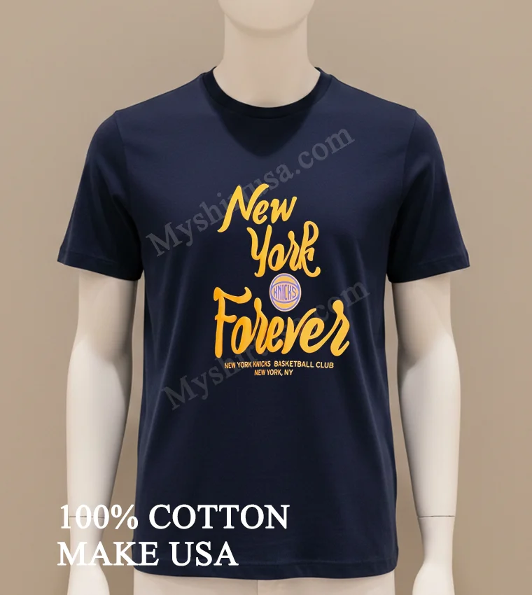 New York Knicks Forever Basketball Club New York Ny Shirt Navy Shirt