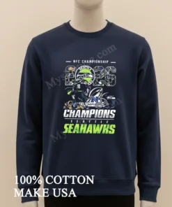 Nfc Championship Seattle 2026 Seahawks Champions Seattle Seahawks Mascot Defeating Rams Football Shirt