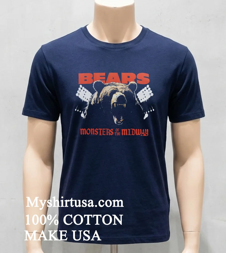 Nfl Chicago Bears Photo Monsters Of The Midway Shirt - navy-shirt Nfl Chicago Bears Photo Monsters Of The Midway Shirt Navy Shirt