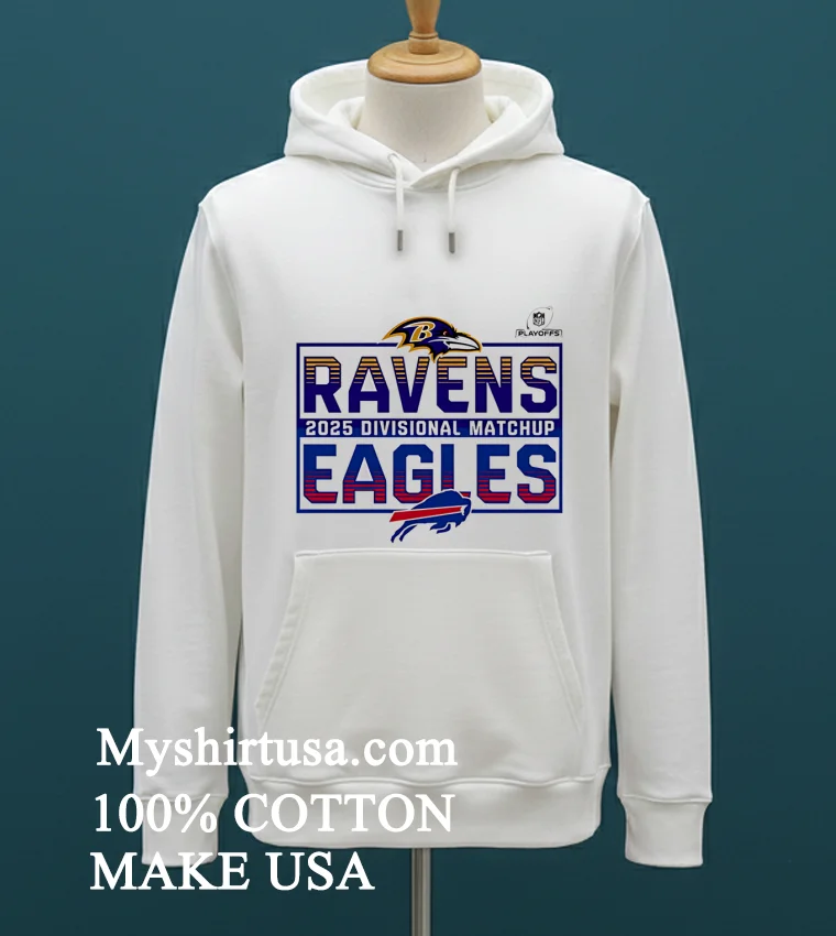 Nfl Playoffs Baltimore Ravens Head To Head Buffalo Bills 2025 Shirt White T Shirt 1