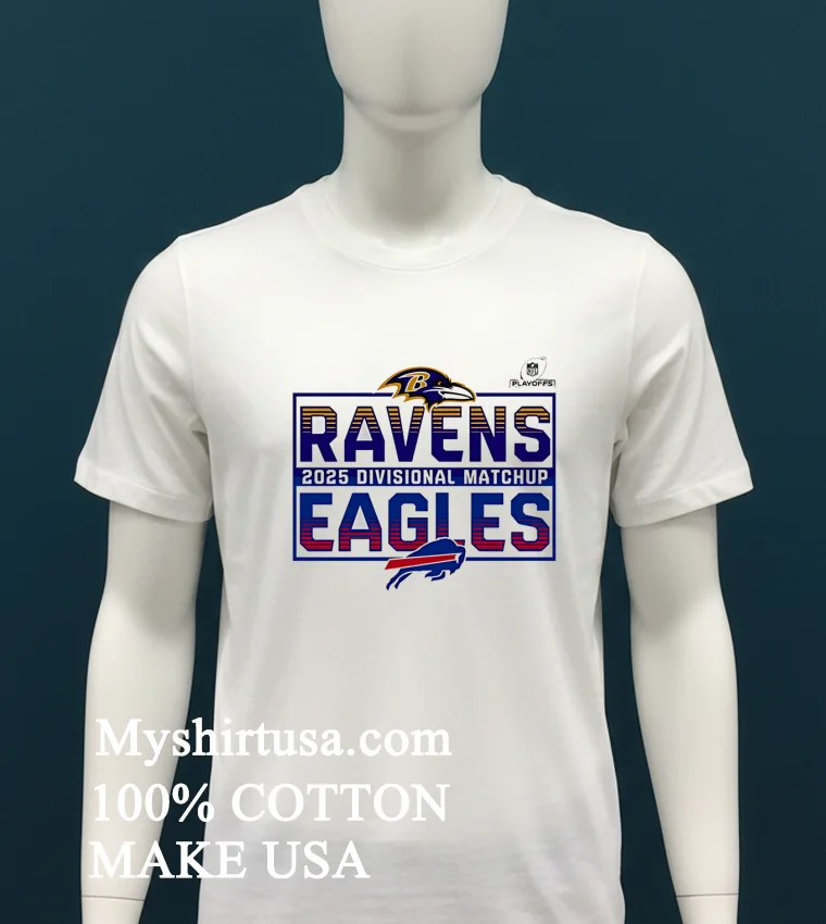 Nfl Playoffs Baltimore Ravens Head To Head Buffalo Bills 2025 Shirt White T Shirt 2