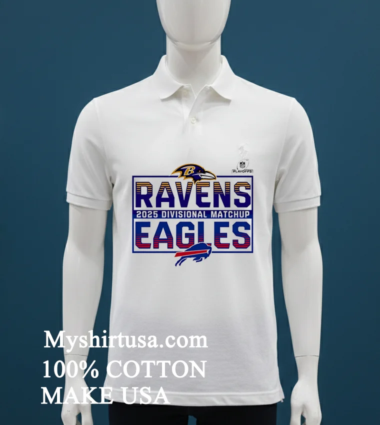 Nfl Playoffs Baltimore Ravens Head To Head Buffalo Bills 2025 Shirt White T Shirt