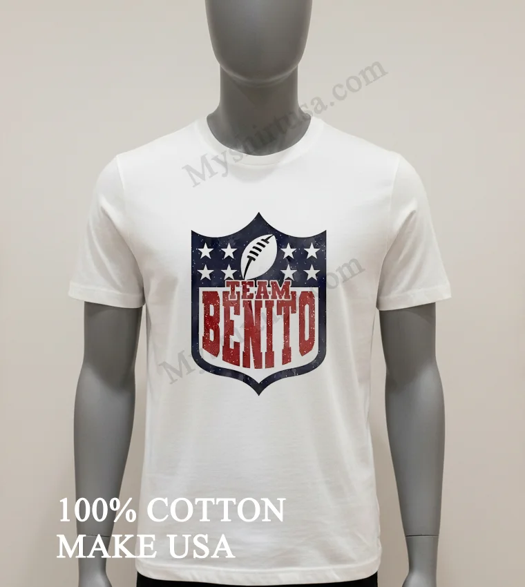 Nfl Shield Team Benito Stars And Stripes Football Fan Shirt White T Shirt