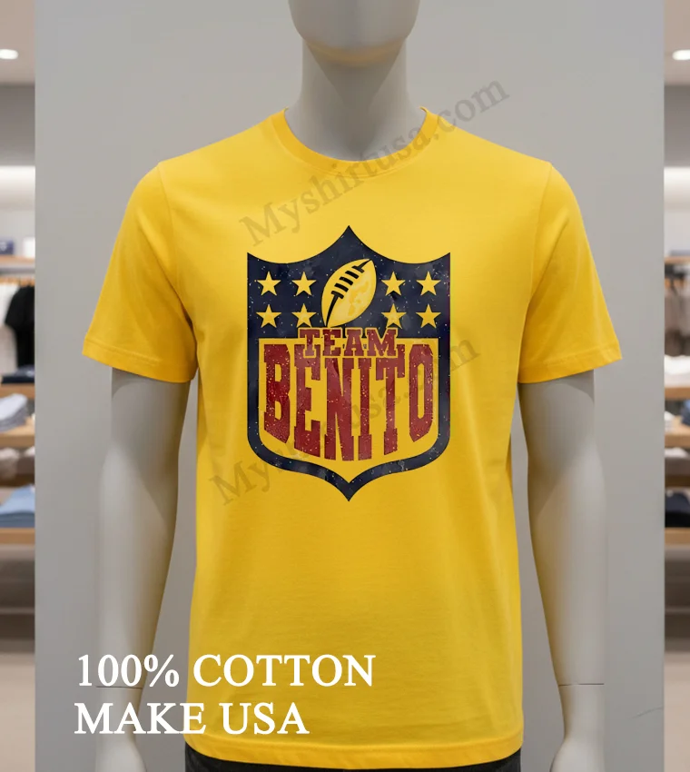Nfl Shield Team Benito Stars And Stripes Football Fan Shirt Yellow T Shirt