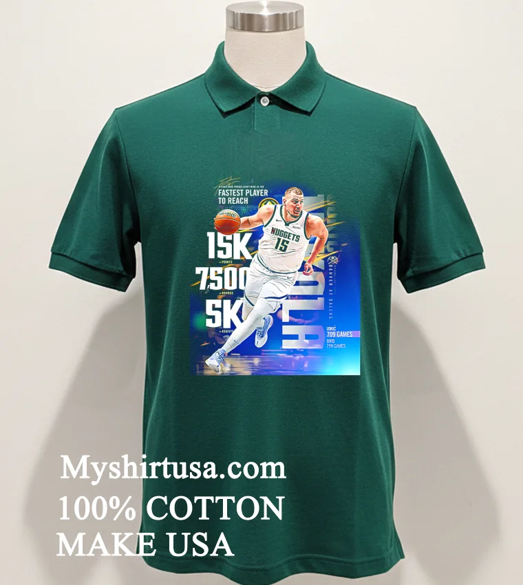 Nikola Jokic 3 Time Kia Mvp Became The Fastest Player To Reach 15000 Points 7500 Rebounds And 5000 Assists Shirt - green-shirt Nikola Jokic 3 Time Kia Mvp Became The Fastest Player To Reach 15000 Points 7500 Rebounds And 5000 Assists Shirt Green Shirt