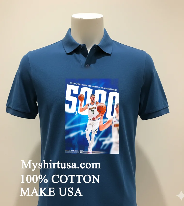 Nikola Jokic To Reach 5000 Career Assists Makes Nba History Home Decor Poster Shirt Navy Shirt 1