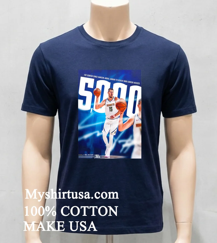 Nikola Jokic To Reach 5000 Career Assists Makes Nba History Home Decor Poster Shirt - navy-shirt Nikola Jokic To Reach 5000 Career Assists Makes Nba History Home Decor Poster Shirt Navy Shirt