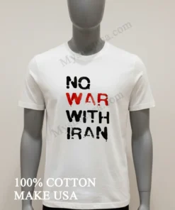 No War With Iran Red And Black Stencil funny america t-shirts