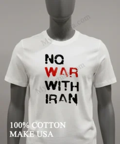 No War With Iran Red And Black Stencil funny america t-shirts