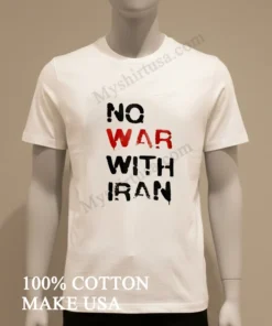 No War With Iran Red And Black Stencil funny america t-shirts