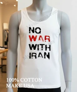No War With Iran Red And Black Stencil funny america t-shirts