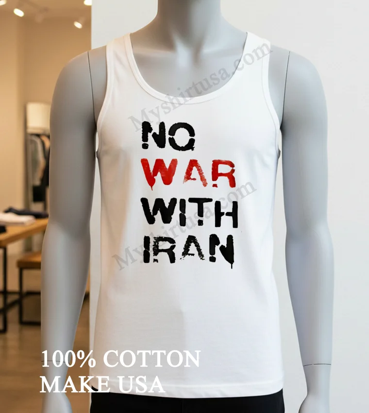 No War With Iran Red And Black Stencil funny america t-shirts - white-t-shirt No War With Iran Red And Black Stencil Shirt White T Shirt 3
