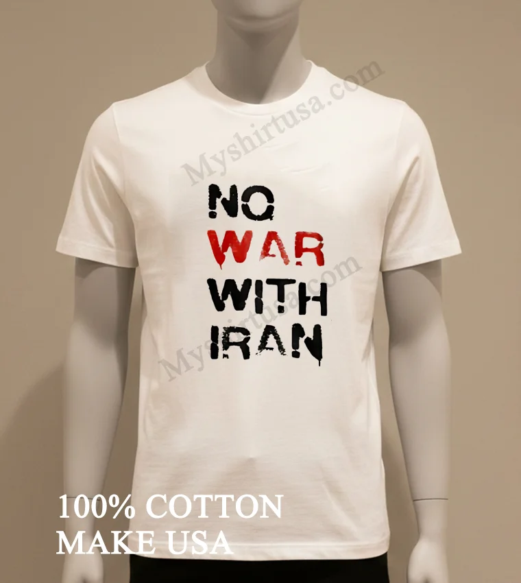 No War With Iran Red And Black Stencil Shirt White T Shirt