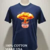 Nuclear Explosion Mushroom Cloud Head Shirt Navy Shirt 2