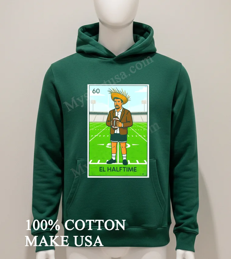 Number 60 El Halftime Loteria Card Style Mexican Footballer Character Shirt Hoodie Shirt