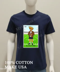 Number 60 El Halftime Loteria Card Style Mexican Footballer Character Shirt