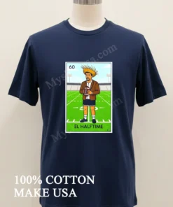 Number 60 El Halftime Loteria Card Style Mexican Footballer Character Shirt