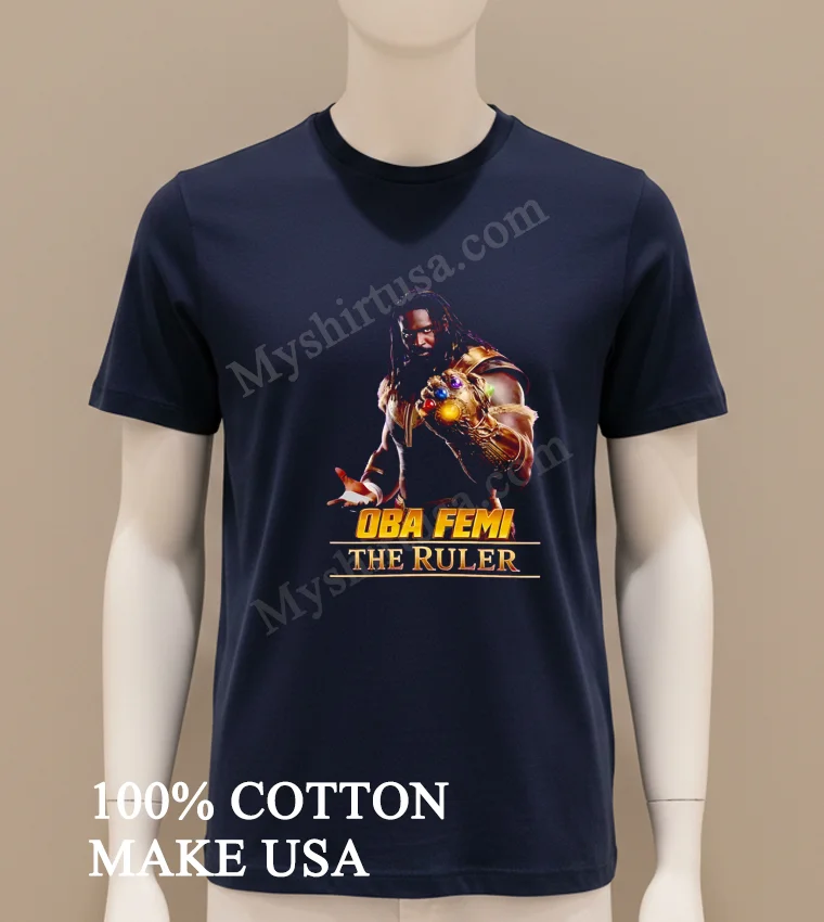 Oba Femi The Ruler Gauntlet Marvel Parody Wrestling Shirt Navy Shirt