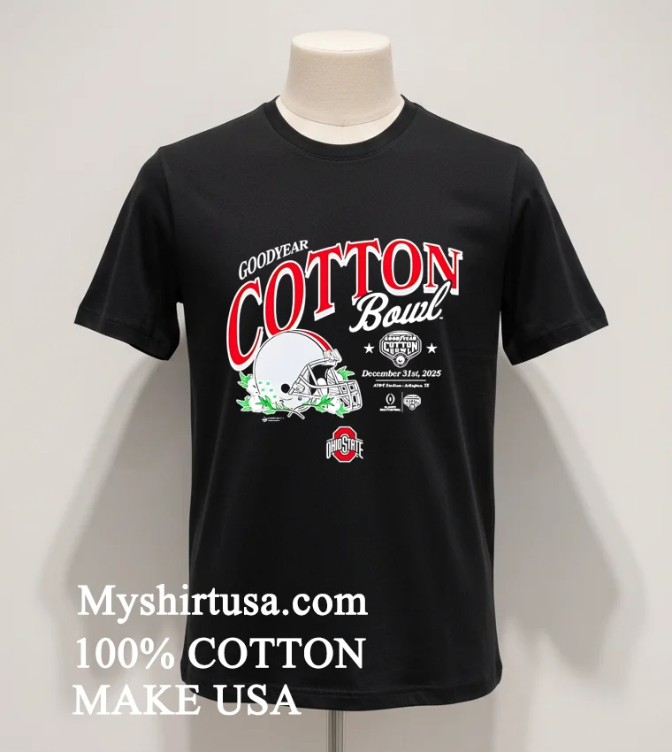 Ohio State Buckeyes Football 2025 Cotton Bowl Helmet Shirt Balck Shirt 1